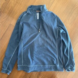 Men's Tommy Bahamas Washed Blue Half-Zip Sweater